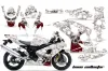 Suzuki GSXR 600 / 750 Graphic Kit - 2004-2005 Bone Collector White
