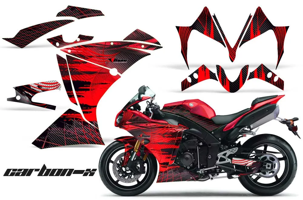 Yamaha R1 Graphic Kit - 2010-2012 Carbon X Red