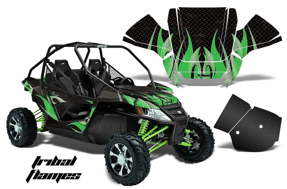 Arctic Cat Wildcat Graphic Kit - 2012-2016 Tribal Flames Green
