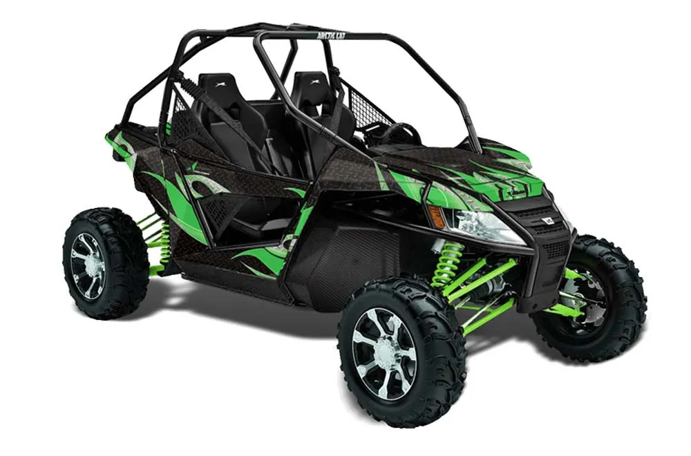 Arctic Cat Wildcat Graphic Kit - 2012-2016 Tribal Flames Green