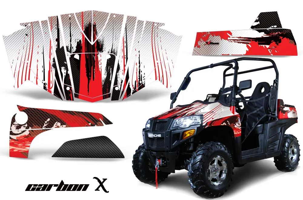 Bennche Spire 800 Graphic Kit - All Years Carbon X Red