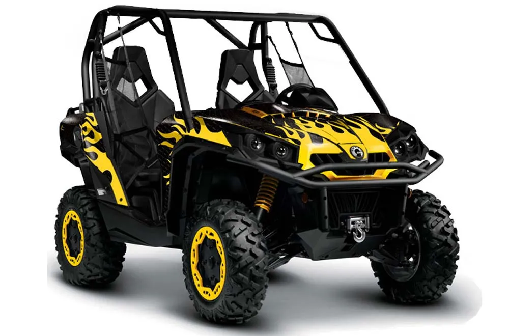 Can-Am Commander 1000 / 800 Graphic Kit - All Years Diamond Flames Yellow