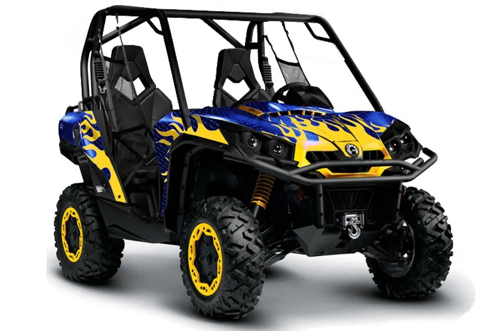 Can-Am Commander 1000 / 800 Graphic Kit - All Years Diamond Flames Yellow