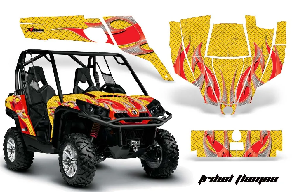 Can-Am Commander 1000 / 800 Graphic Kit - All Years Tribal Flames Red