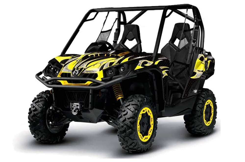 Can-Am Commander 1000 / 800 Graphic Kit - All Years Tribal Flames Yellow