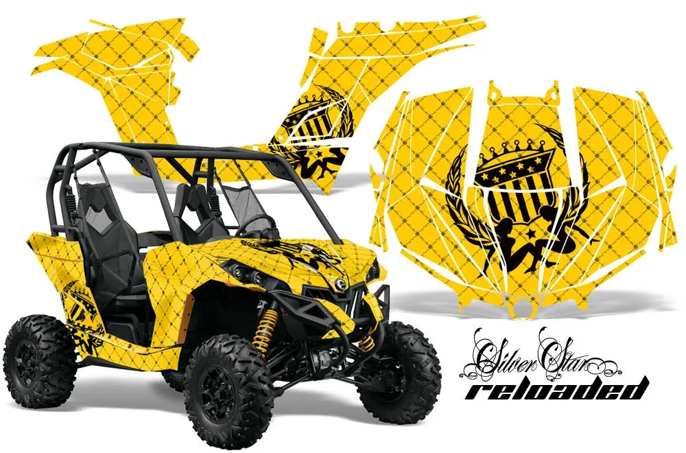 Can-Am Maverick 1000 X RS R Graphic Kit - 2013-2016 Silver Star - Reloaded Yellow