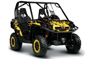 Can-Am Commander 1000 / 800 Graphic Kit - All Years Diamond Flames Yellow