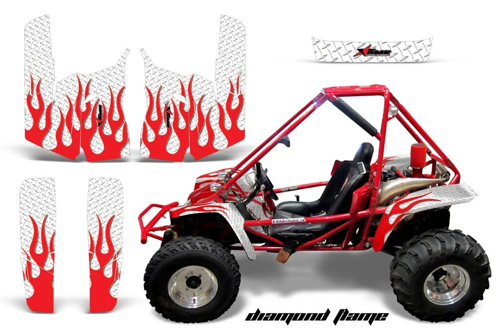 Honda Odyssey FL350 Graphic Kit - 1985 Diamond Flame Red