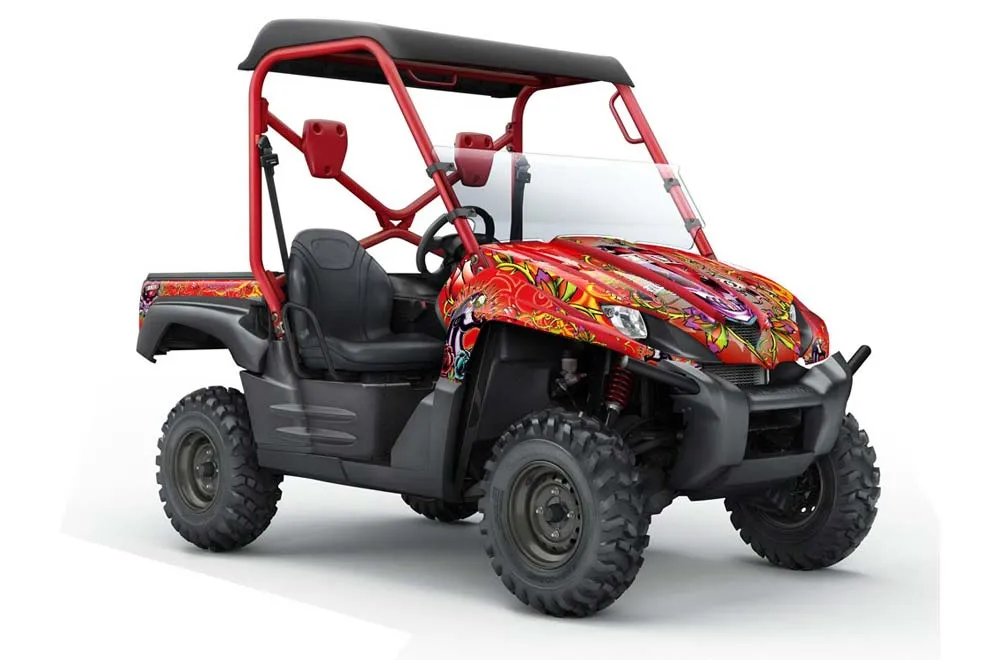 Kawasaki Teryx 750 Graphic Kit - 2007-2009 Ed Hardy - Love Kills Red