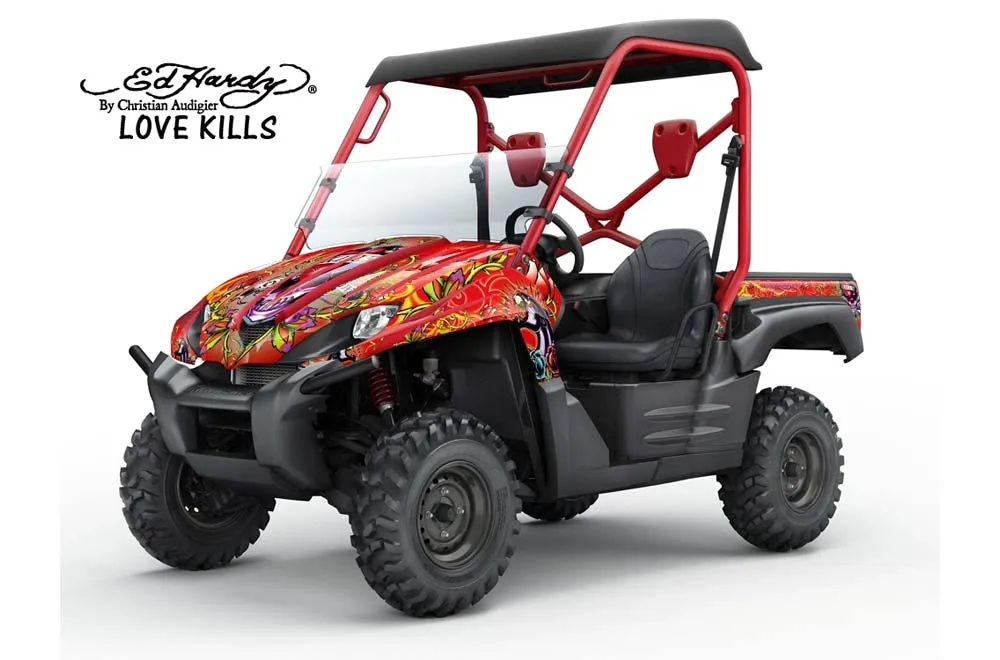 Kawasaki Teryx 750 Graphic Kit - 2007-2009 Ed Hardy - Love Kills Red