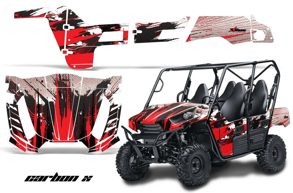 Kawasaki Teryx 800 4 Door Graphic Kit - 2013-2015 Carbon X Red