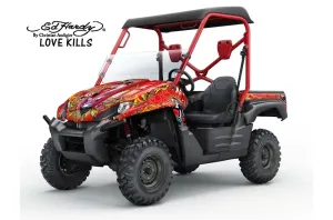 Kawasaki Teryx 750 Graphic Kit - 2007-2009 Ed Hardy - Love Kills Red