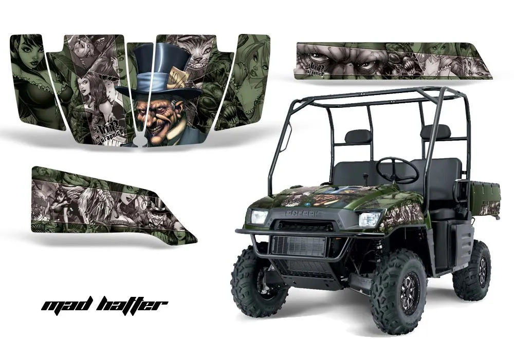 Polaris Ranger 500 / 700 XP Graphic Kit - 2005-2008 Mad Hatter Green