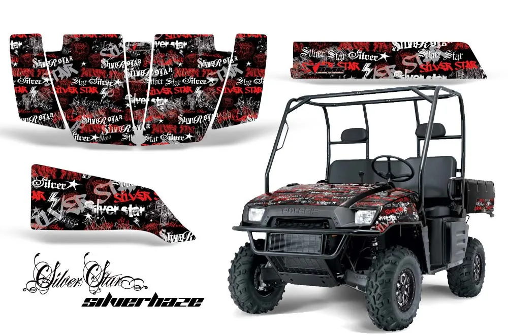 Polaris Ranger 500 / 700 XP Graphic Kit - 2005-2008 Silver Star - Silverhaze Black