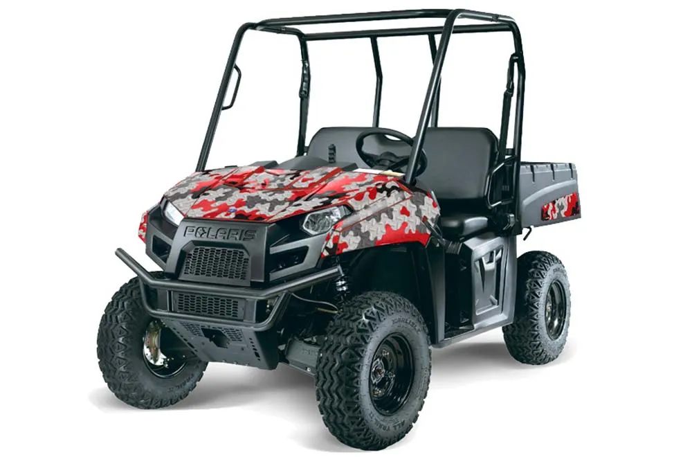 Polaris Ranger EV Electric Graphic Kit - 2009-2015 Camoplate Red