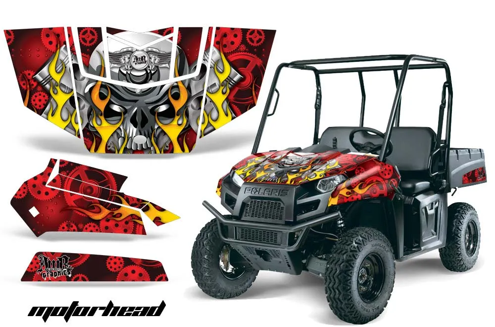 Polaris Ranger EV Electric Graphic Kit - 2009-2015 Motorhead Red