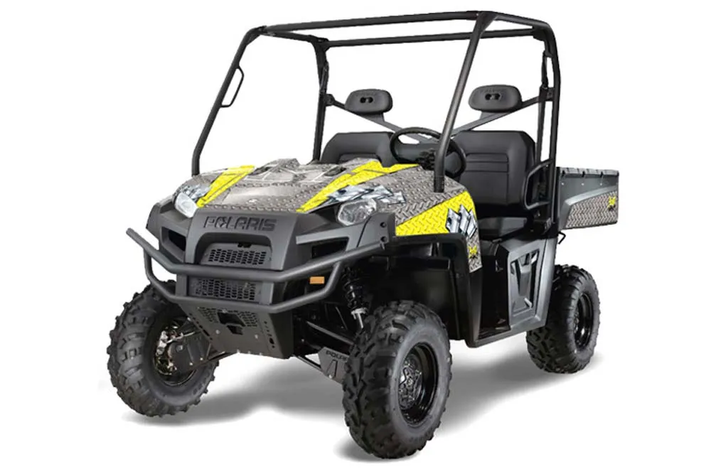 Polaris Ranger XP 500 / 800 / 900D 4x4 EFI Graphic Kit - 2010-2014 Diamond Race Yellow