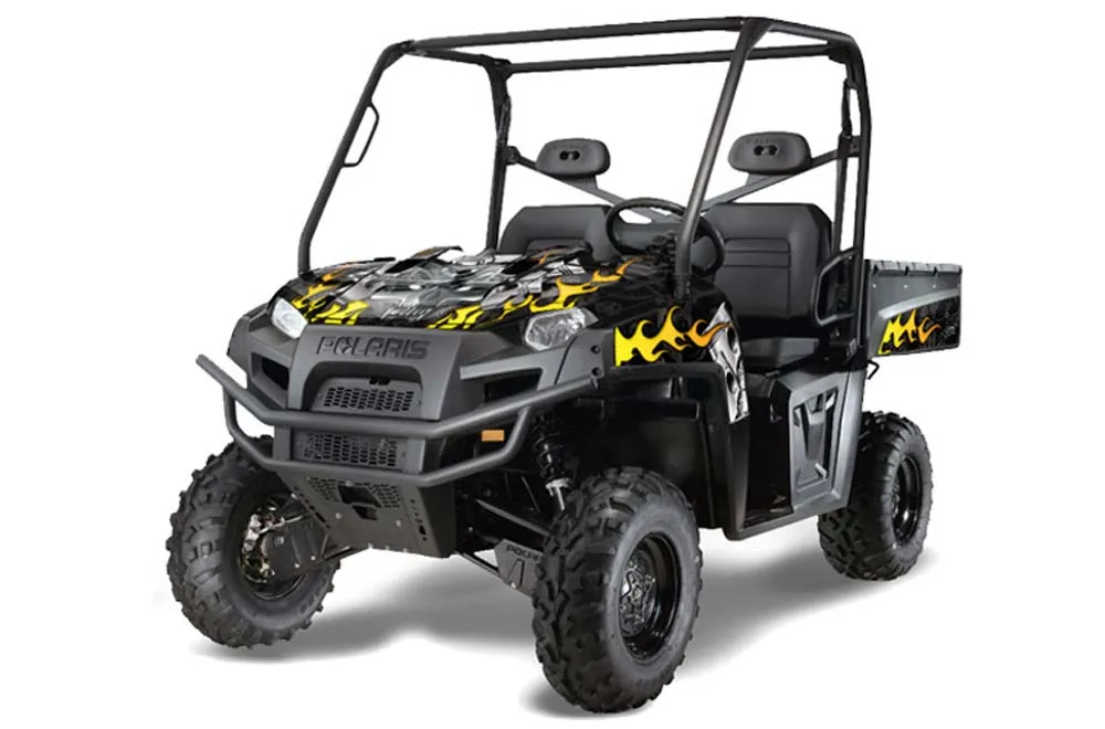 Polaris Ranger XP 500 / 800 / 900D 4x4 EFI Graphic Kit - 2010-2014 Motorhead Black