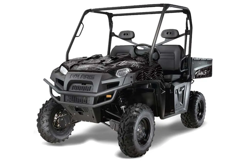 Polaris Ranger XP 500 / 800 / 900D 4x4 EFI Graphic Kit - 2010-2014 Skulls N Hammers Silver