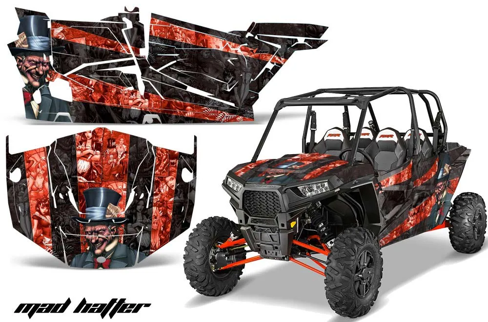 Polaris RZR 1000 XP 4 Door Graphic Kit - 2013-2018 Mad Hatter Red