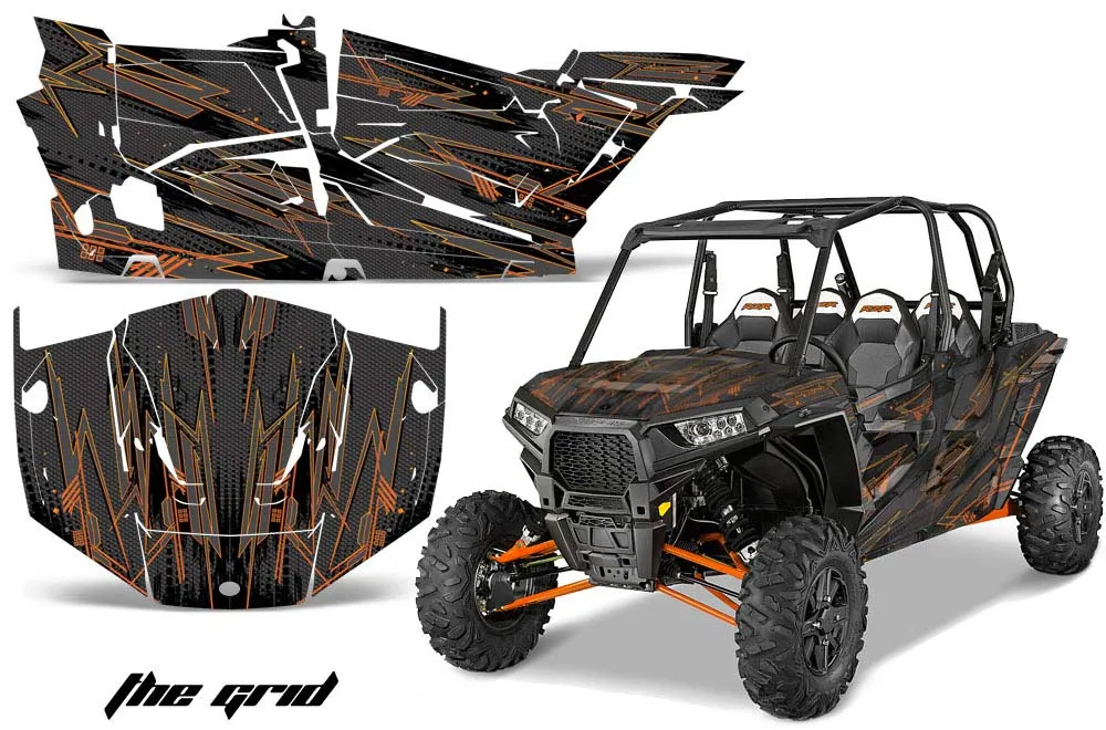 Polaris RZR 1000 XP 4 Door Graphic Kit - 2013-2018 The Grid Orange