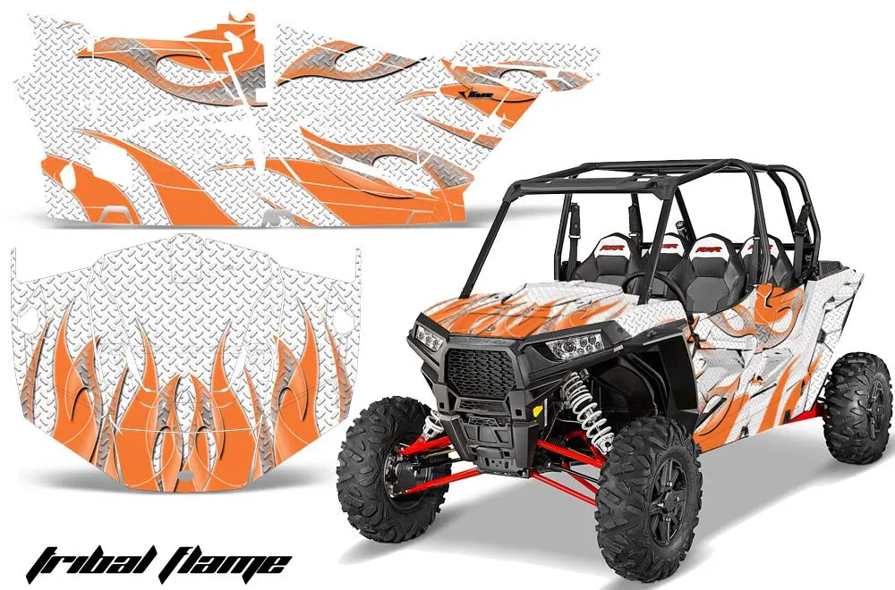 Polaris RZR 1000 XP 4 Door Graphic Kit - 2013-2018 Tribal Flames Orange