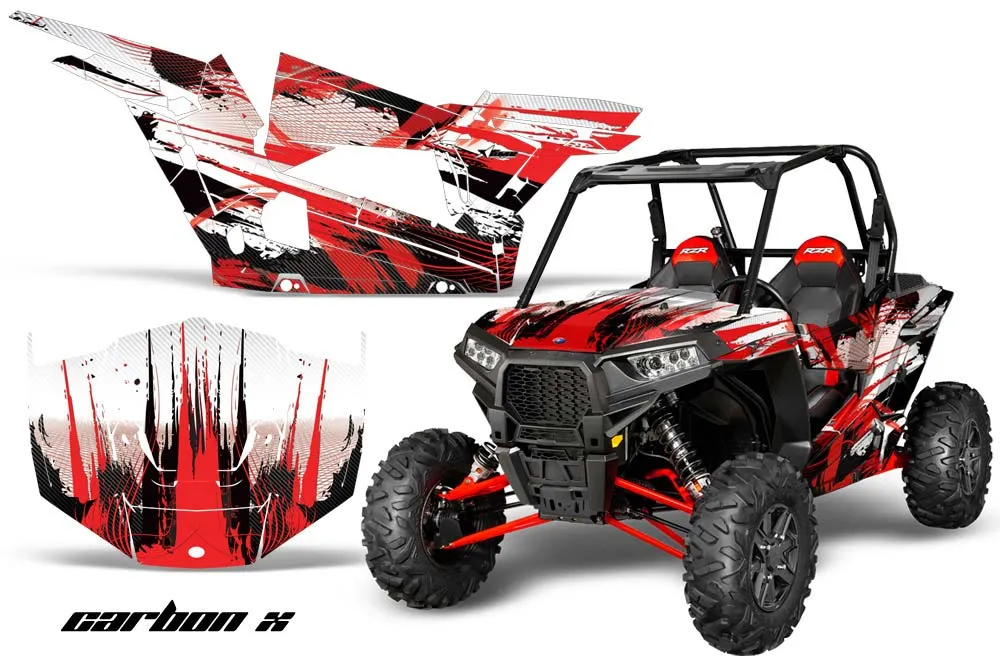 Polaris RZR 1000 XP 2 Door Graphic Kit - 2013-2018 Carbon X Red