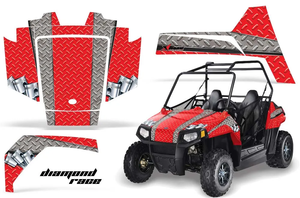 Polaris RZR 170 Graphic Kit - All Years Diamond Race Red