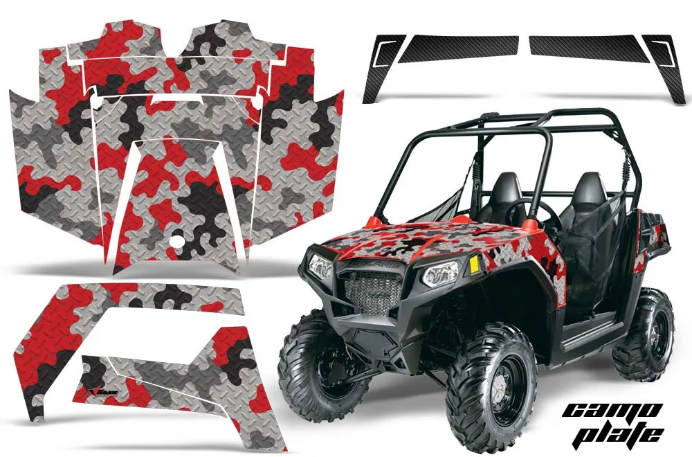 Polaris RZR 570 Graphic Kit - All Years Camoplate Red
