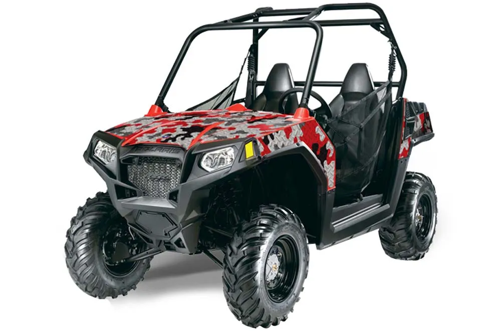 Polaris RZR 570 Graphic Kit - All Years Camoplate Red