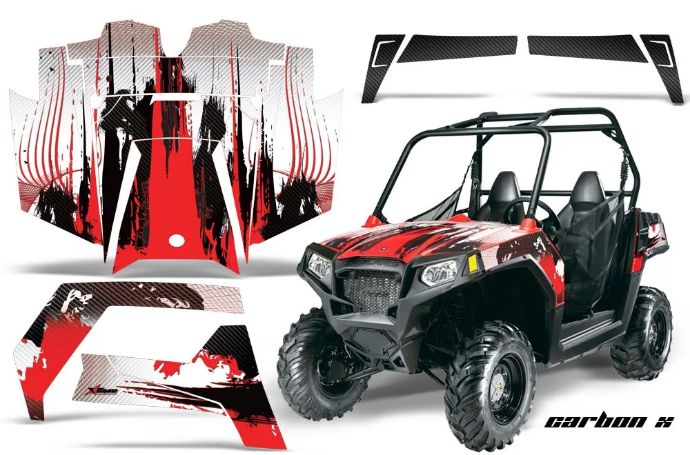 Polaris RZR 570 Graphic Kit - All Years Carbon X Red