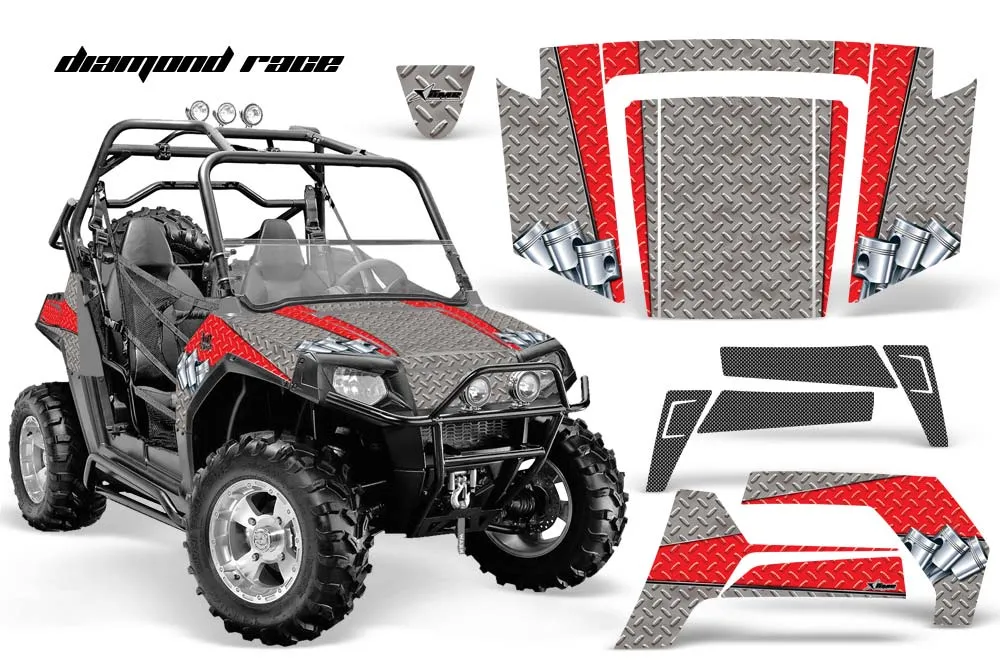 Polaris RZR 800 / 800S Graphic Kit - 2006-2010 Diamond Race Silver