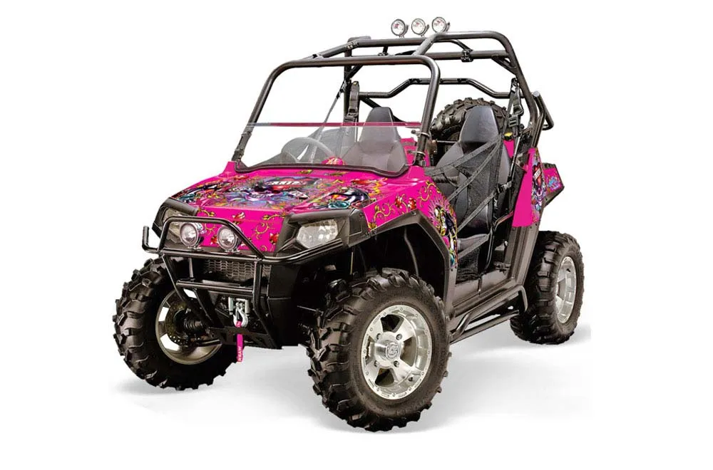 Polaris RZR 800 / 800S Graphic Kit - 2006-2010 Ed Hardy - Love Kills Pink