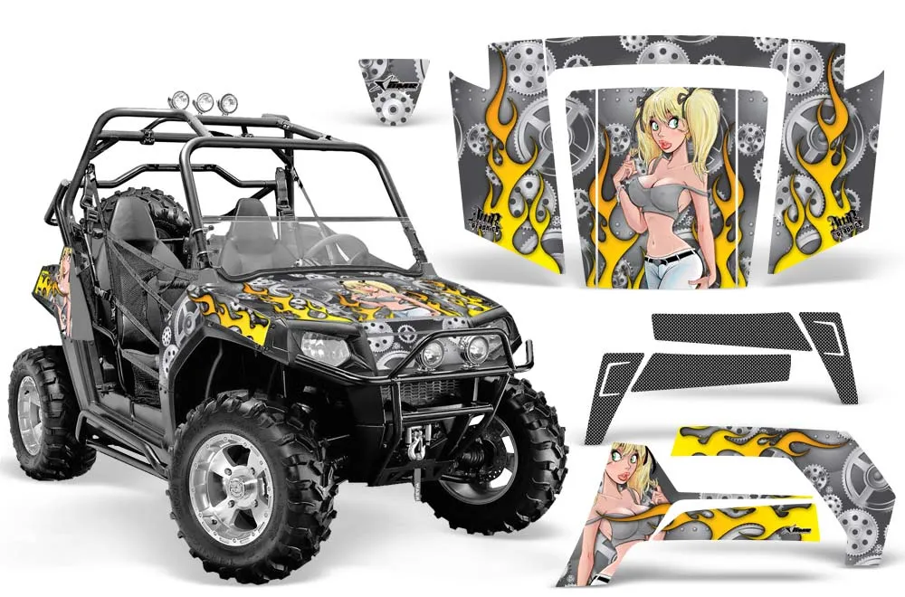 Polaris RZR 800 / 800S Graphic Kit - 2006-2010 Motorhead Mandy Silver