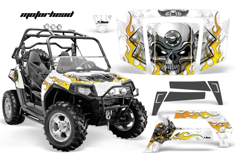 Polaris RZR 800 / 800S Graphic Kit - 2006-2010 Motorhead White