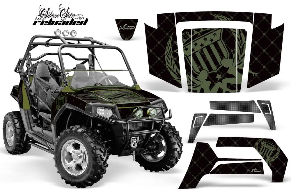 Polaris RZR 800 / 800S Graphic Kit - 2006-2010 Silver Star - Reloaded Green