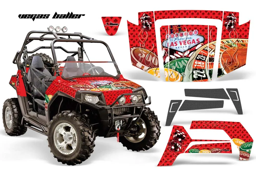 Polaris RZR 800 / 800S Graphic Kit - 2006-2010 Vegas Baller Red