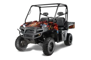 Polaris Ranger XP 500 / 700 4x4 EFI Graphic Kit - 2009 Ed Hardy Pirates Red