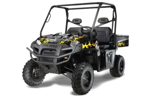 Polaris Ranger XP 500 / 800 / 900D 4x4 EFI Graphic Kit - 2010-2014 Motorhead Black