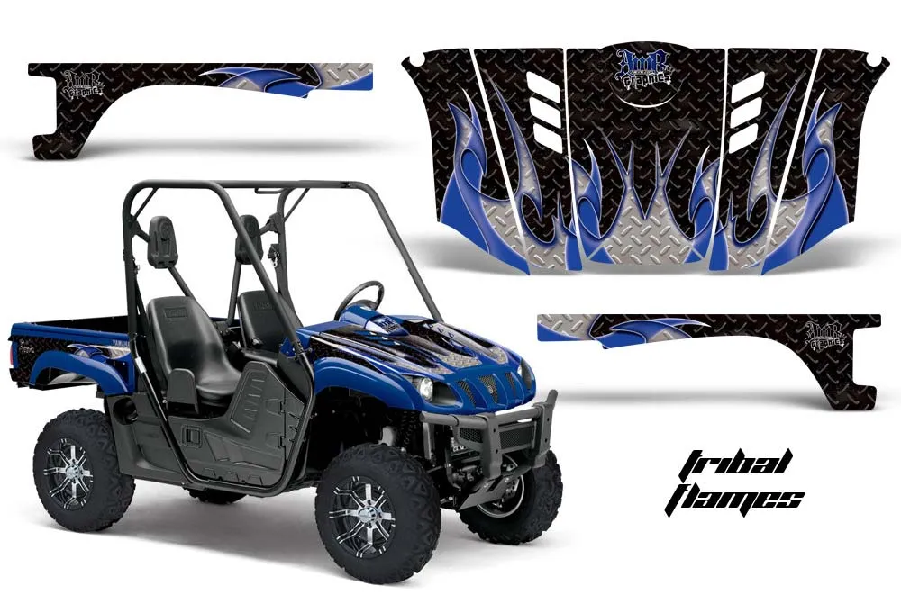 Yamaha Rhino 700 / 660 / 450 Graphic Kit - 2004-2013 Tribal Flames Blue