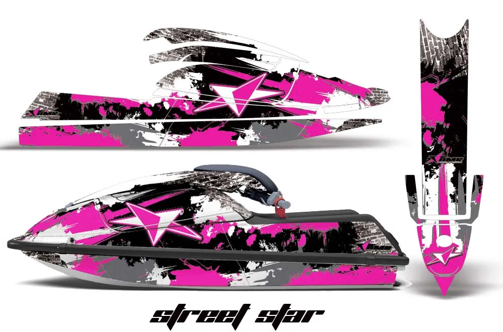 Kawasaki 750 SX / SXR Jet Ski Graphic Kit - 1992-1998 Street Star Pink