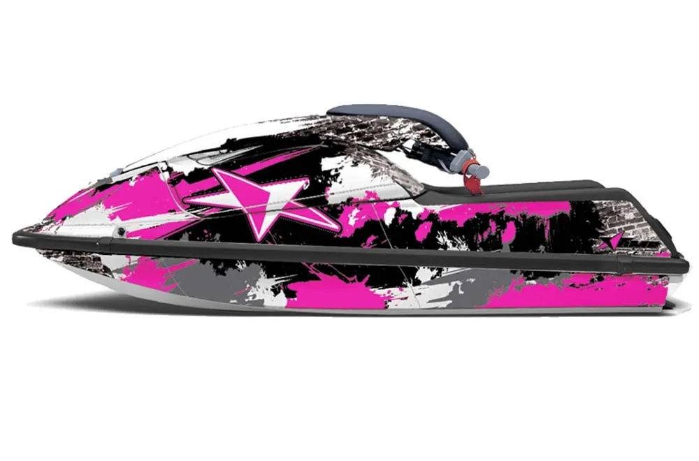 Kawasaki 750 SX / SXR Jet Ski Graphic Kit - 1992-1998 Street Star Pink