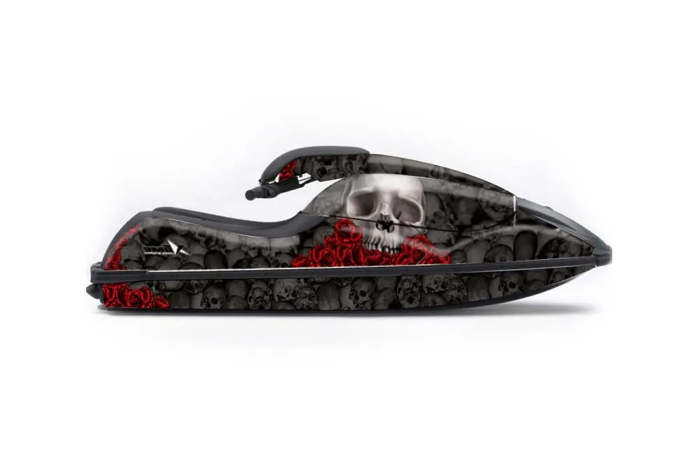 Kawasaki 750 SX / SXR Jet Ski Graphic Kit - 1992-1998 Bone Collector Black