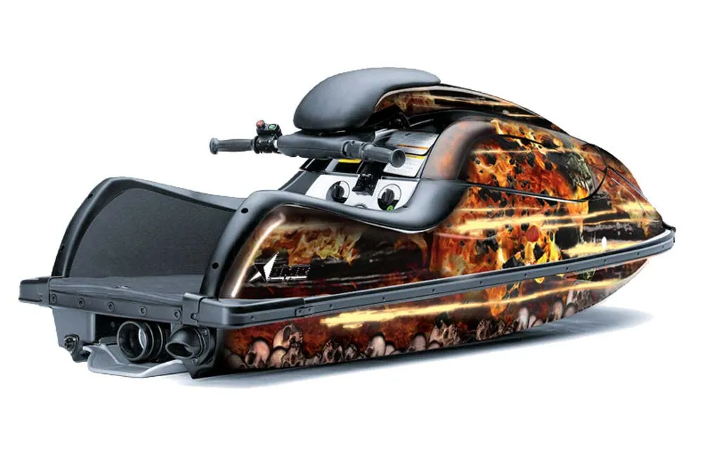 Kawasaki 800 SX / R Jet Ski Graphic Kit - 2003-2012 Firestorm Black