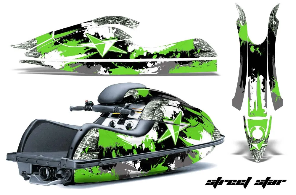 Kawasaki 800 SX / R Jet Ski Graphic Kit - 2003-2012 Street Star Green