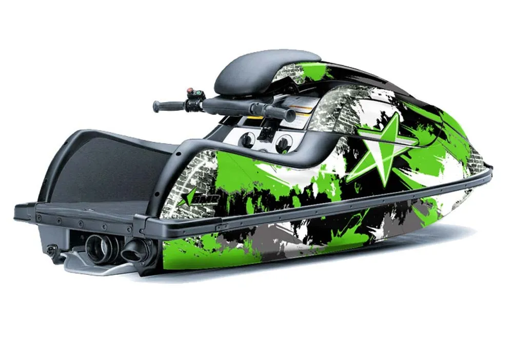 Kawasaki 800 SX / R Jet Ski Graphic Kit - 2003-2012 Street Star Green