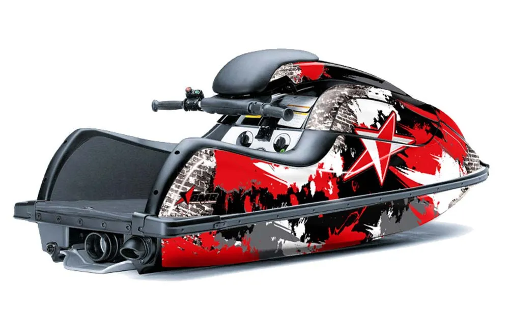 Kawasaki 800 SX / R Jet Ski Graphic Kit - 2003-2012 Street Star Red