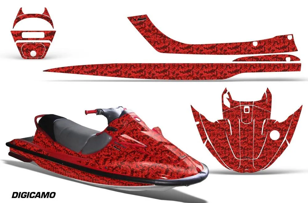 Kawasaki Sport Tourer 1100 STX Jet Ski Graphic Kit 1997-1999 Digi Camo Red