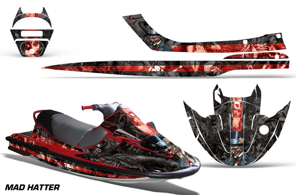 Kawasaki Sport Tourer 1100 STX Jet Ski Graphic Kit 1997-1999 Mad Hatter Red