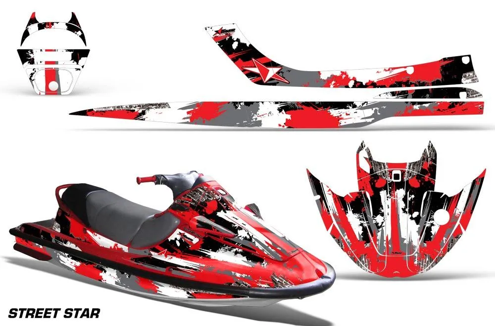 Kawasaki Sport Tourer 1100 STX Jet Ski Graphic Kit 1997-1999 Street Star Red